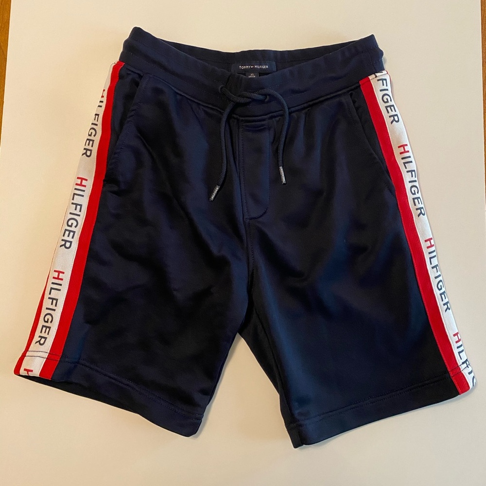 🔴Tommy Hilfiger Sweat Shorts Jogger Tape Navy Red